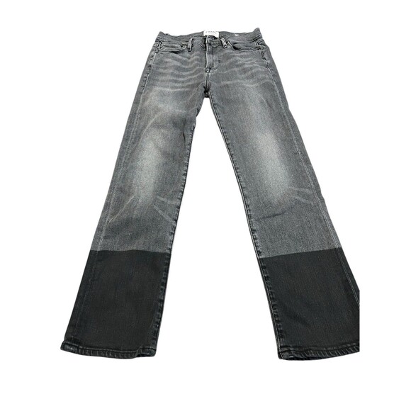 FRAME Denim Le High Straight Jeans Black Womens‎ 26 Sleepy Hollow Dip Dye - Picture 1 of 4